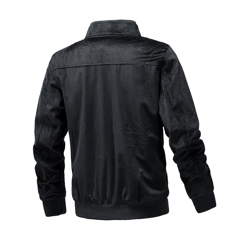 GorgeousBen Men's Suede Stand Collar Bomber Jacket Slim Fit Lightweight Business Casual Spring Autumn Coat M-XXL — view 10
