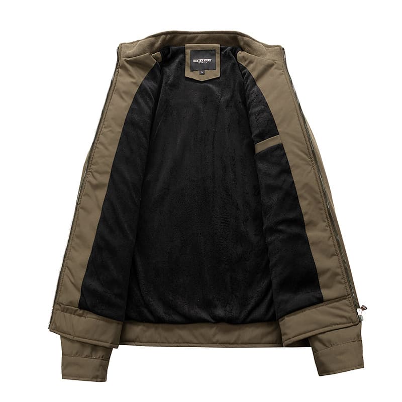 GorgeousBen Men's Casual Fleece Lined Stand Collar Jacket for Winter Outdoor Commute — view 7