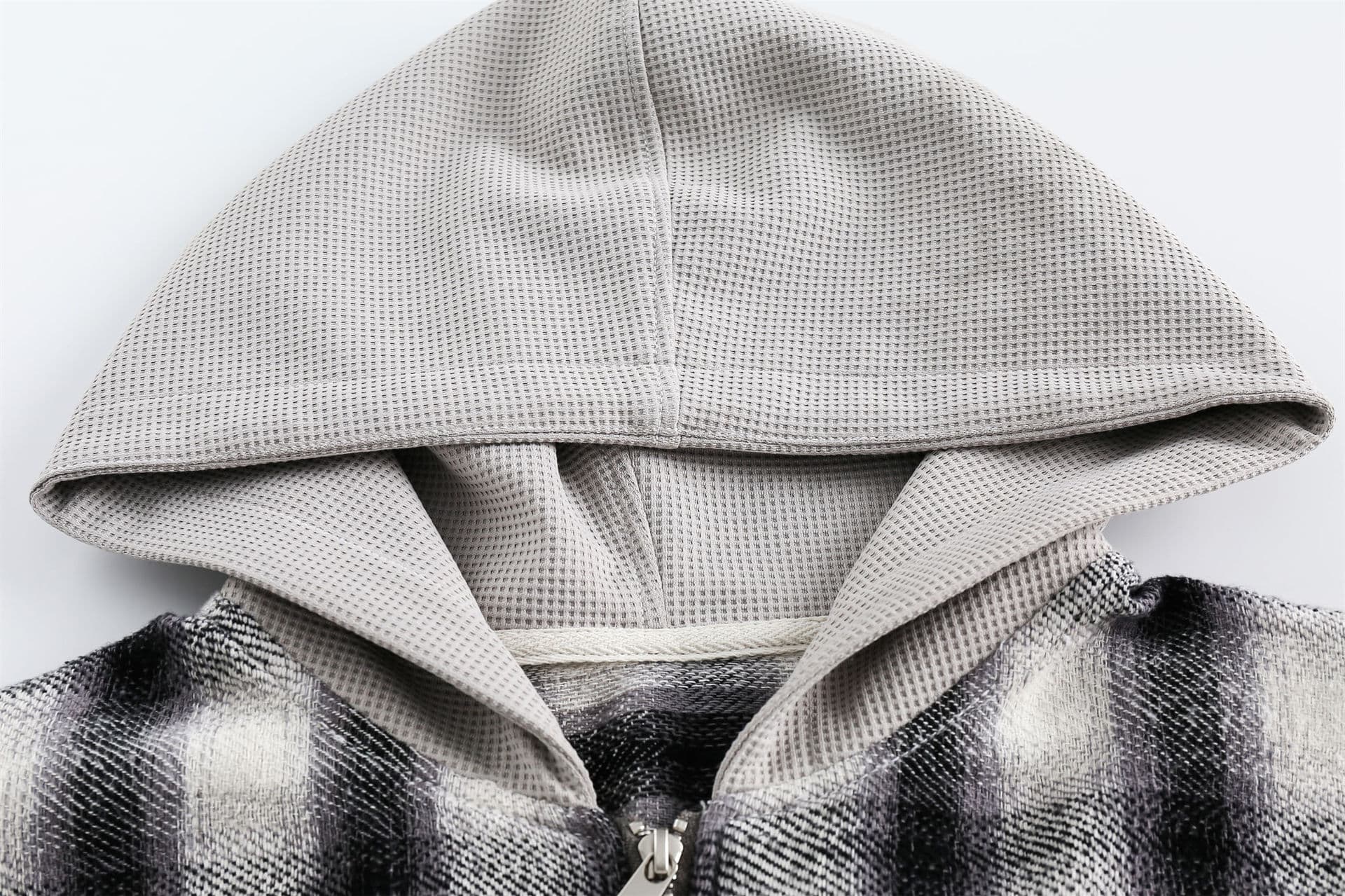 GorgeousBen Unisex retro plaid patchwork new spring hooded jacket design loose with casual niche coat trend — view 4