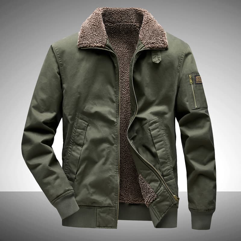 GorgeousBen Men's Thickened suede work jacket for men, American style, autumn and winter outdoor windbreaker, men's winter cotton coat. — view 6