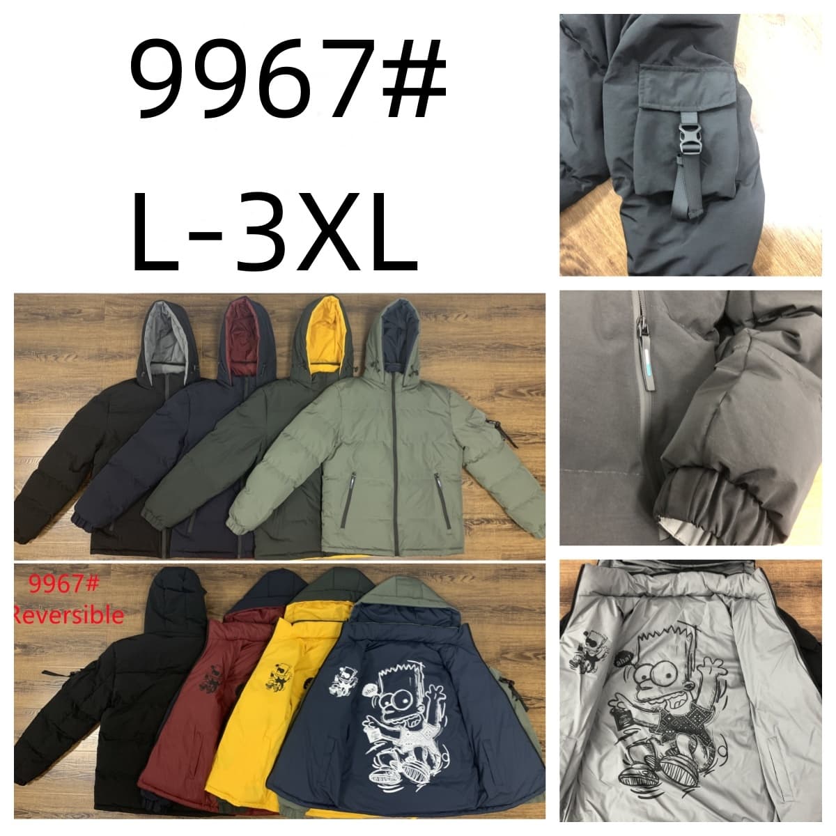 Stocks &amp; ready to ship-Hooded Men Puffer Jacket Plus Size Insulated Bubble Coat Winter Outdoor Zipper Coat For Men. — view 8