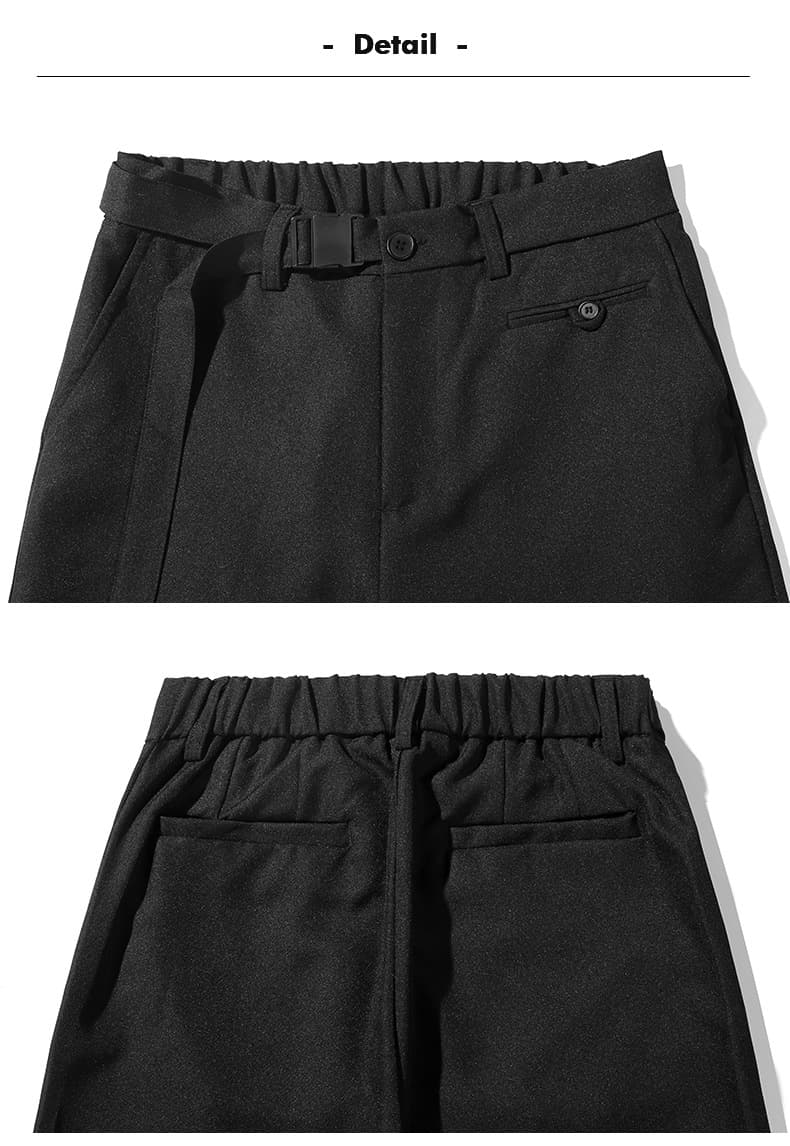 GorgeousBen High hanging casual pants men's suit pants Ice silk wide leg pants loose straight leg trousers — view 11