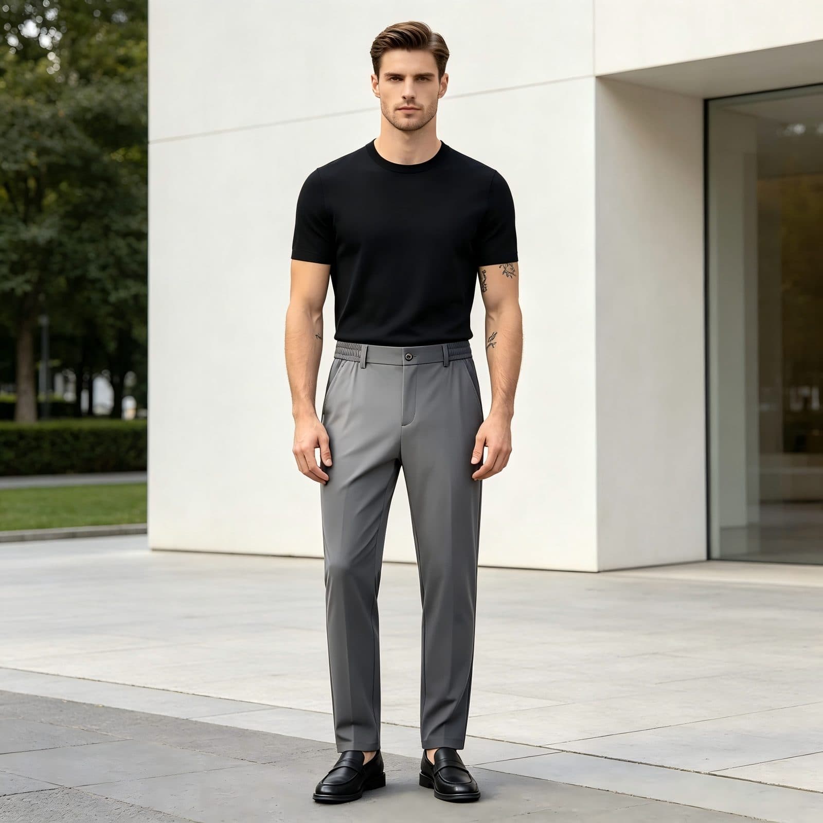 GorgeousBen Men's High end men's thin 2025 ice silk pants, business casual trousers. — main view