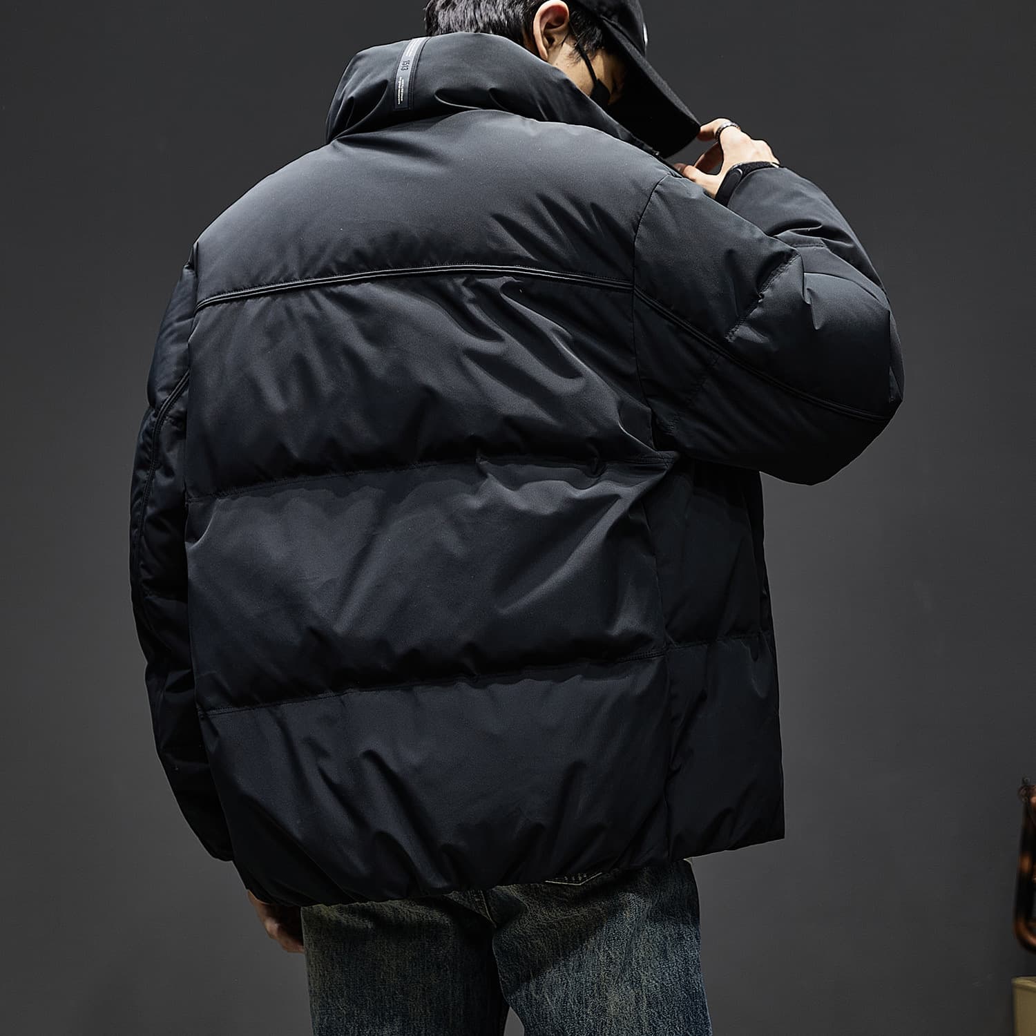 GorgeousBen Men's Winter New Black Down Jacket Stand Collar Short Duck Down Thick Warm Puffer Coat — view 14
