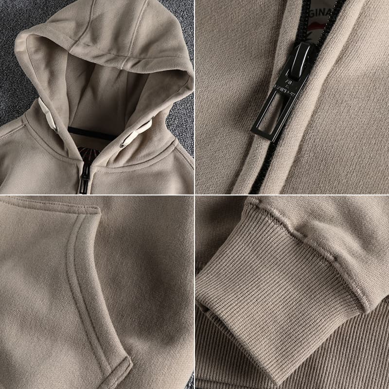 GorgeousBen Men's 400G Heavyweight Fleece Zip Up Hoodie — view 5