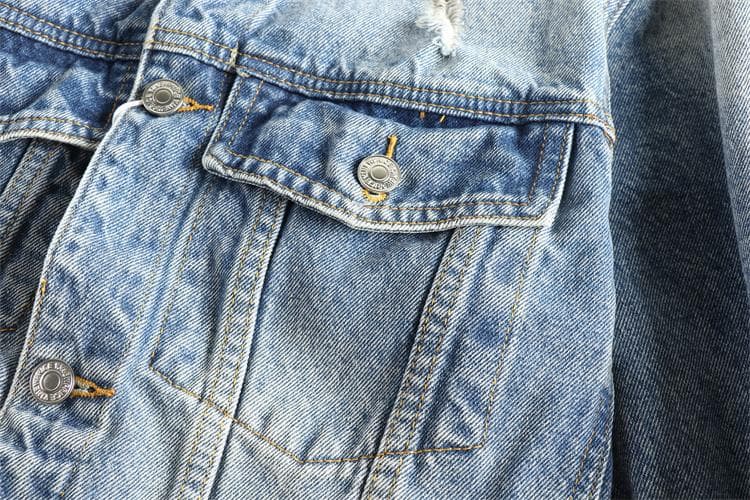 GorgeousBen Distressed Ripped Men's Denim Jacket - Vintage Trendy Edgy Cool Casual Youth Outerwear — view 14