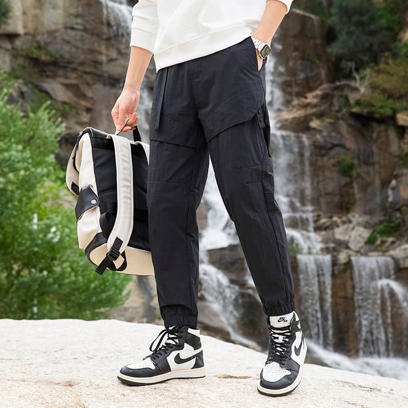 GorgeousBen Men Multi-bag Vertical Multifunctional Straight Canister Foot Pant Draw Rope Army Green Casual Trouser — view 14