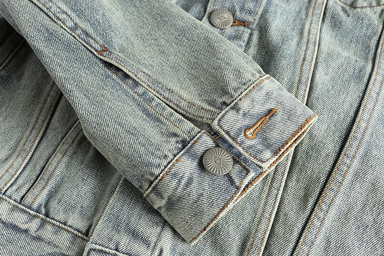 GorgeousBen Heavy Washed Men's Denim Jacket - Embroidered High Street Vintage Trend Outerwear — view 14