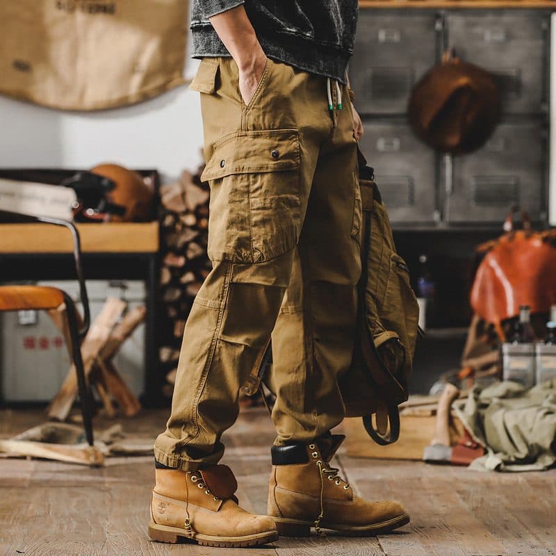 GorgeousBen  American heavyweight retro work pants men's loose straight leg men's spring pants tough hunting tactical casual pants men. — view 2