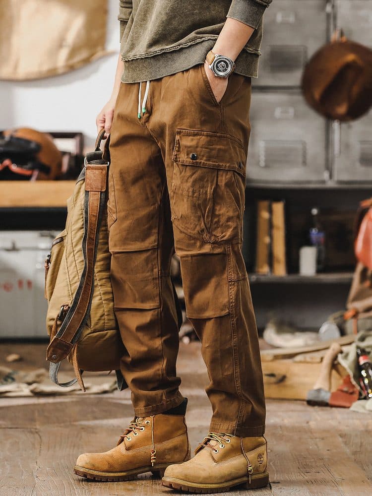 GorgeousBen  American heavyweight retro work pants men's loose straight leg men's spring pants tough hunting tactical casual pants men. — view 7