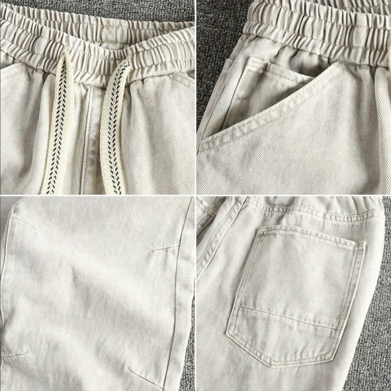GorgeousBen Men's Long Staple Cotton Heavy Wash Vintage Jeans, Loose Straight Leg Tall Slim Trendy All-Match Long Pants — view 10
