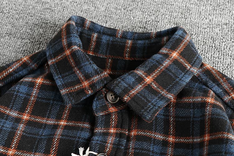 GorgeousBen Men's Spring Autumn Heavyweight Brushed Vintage Plaid Relaxed Fit Shirt Jacket — view 12