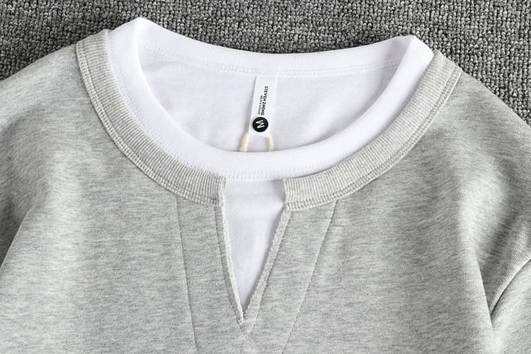 GorgeousBen Unisex Color Block Paneled Sweatshirt American Streetwear Garment Washed French Terry — view 14