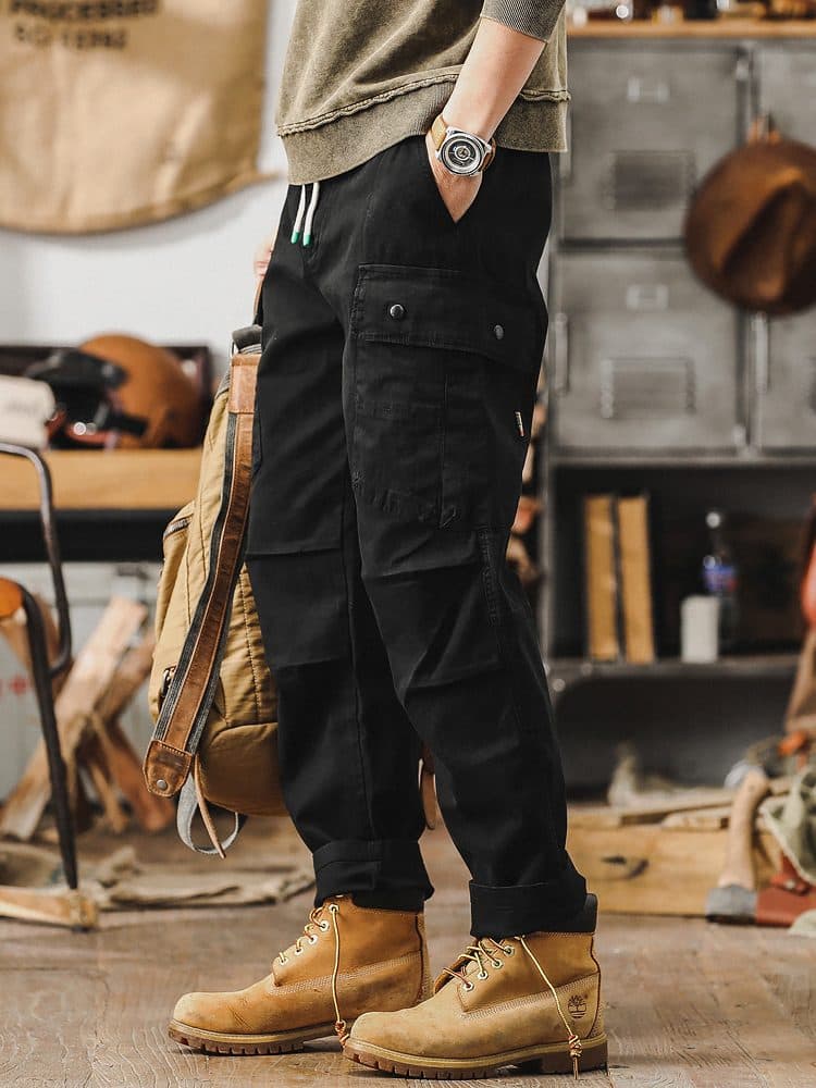 GorgeousBen  American heavyweight retro work pants men's loose straight leg men's spring pants tough hunting tactical casual pants men. — view 9