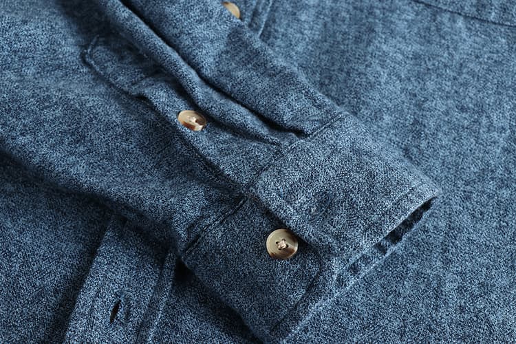 GorgeousBen Men's Preppy British Vintage Washed 100% Cotton Woven Long Sleeve Shirt — view 15