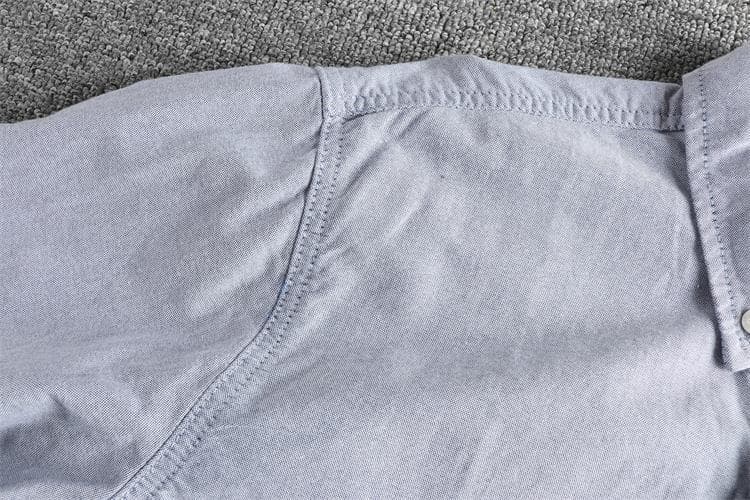 GorgeousBen Men's Japanese Style Minimalist Washed Cotton Oxford Long Sleeve Shirt With Pockets — view 15