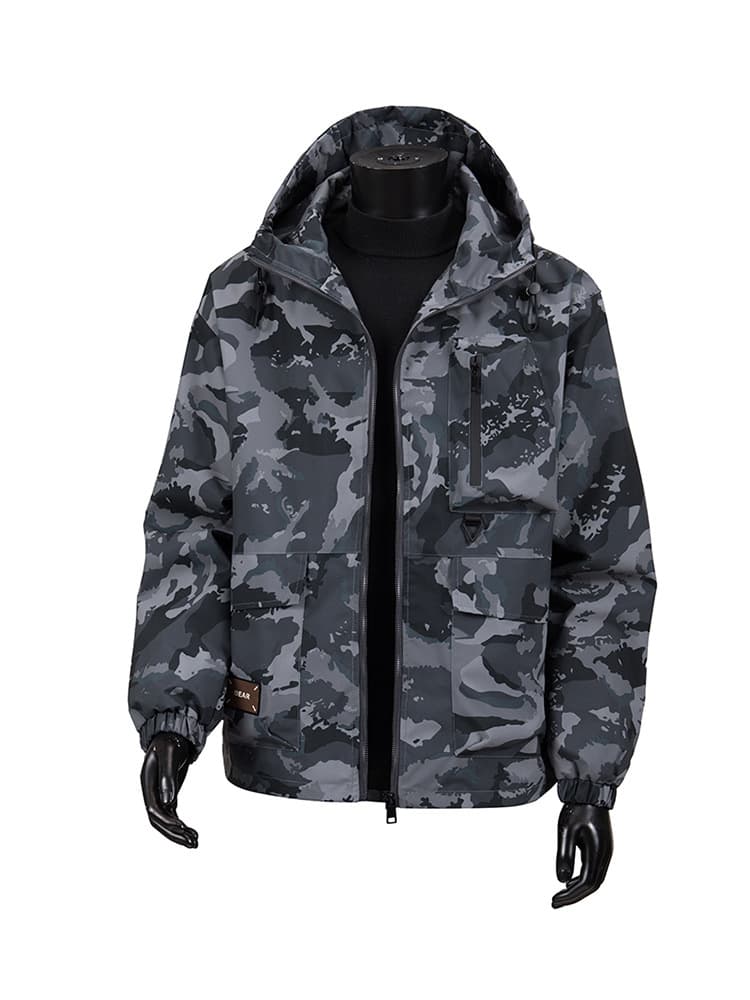 GorgeousBen Men's Camo Hooded Jacket, Water-Resistant Sportswear Coat for Autumn — view 4