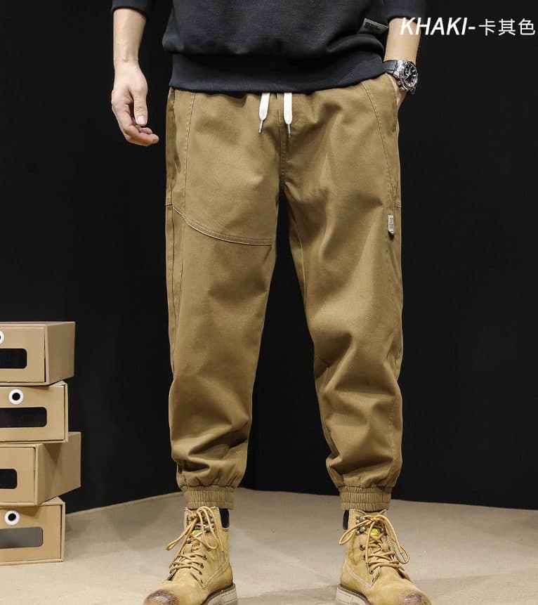 GorgeousBen Cargo pants men's fashion brand loose elastic waist corset feet Harun elastic summer black casual pants for men spring and autum — view 9