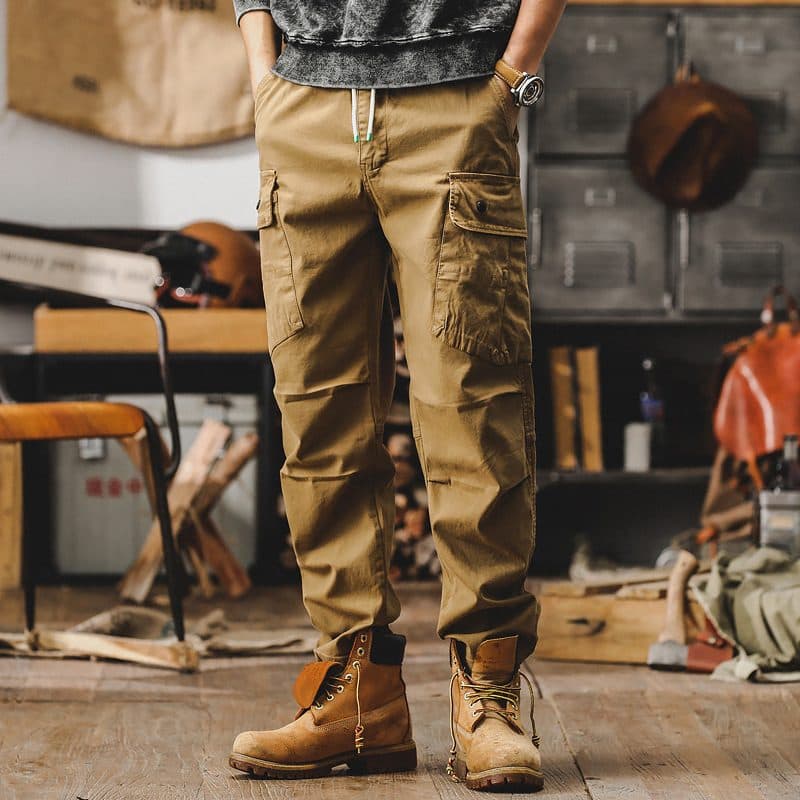 GorgeousBen  American heavyweight retro work pants men's loose straight leg men's spring pants tough hunting tactical casual pants men. — view 3