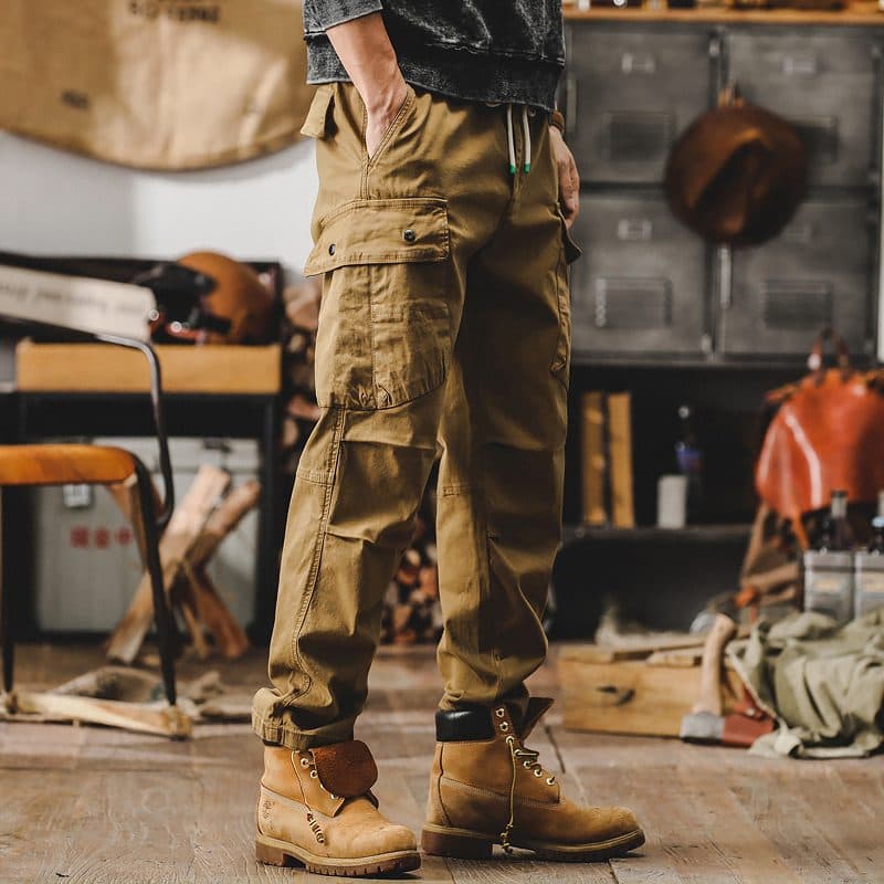 GorgeousBen  American heavyweight retro work pants men's loose straight leg men's spring pants tough hunting tactical casual pants men. — view 4