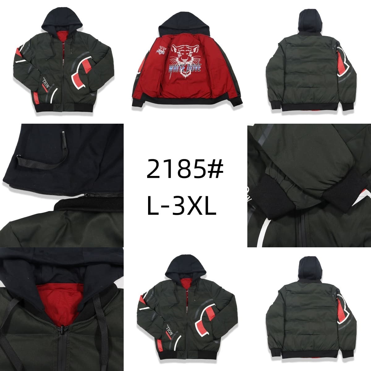 Stocks &amp; ready to ship-Hooded Men Puffer Jacket Plus Size Insulated Bubble Coat Winter Outdoor Zipper Coat For Men. — view 4