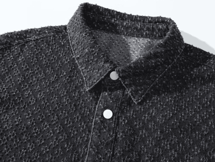 GorgeousBen Small fragrant shirt for men long sleeves autumn heavy stone mill wash water to do old tassel denim coat for men Spring and autu — view 7