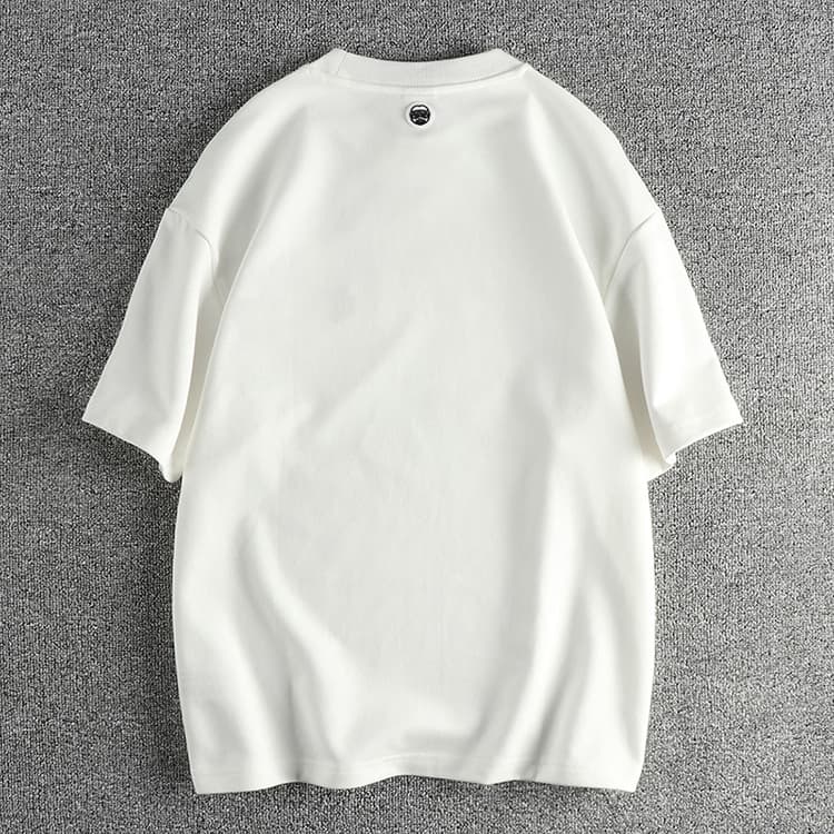 GorgeousBen Dragon Year element flocking pattern short-sleeve T-shirt men's double-sided plain comfort fabric summer trend half-sleeve top — view 4