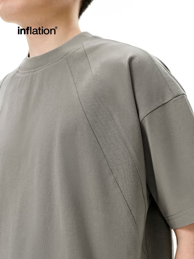 GorgeousBen Men's Streetwear Deconstructed Patchwork Oversized Cotton T-Shirt — view 3