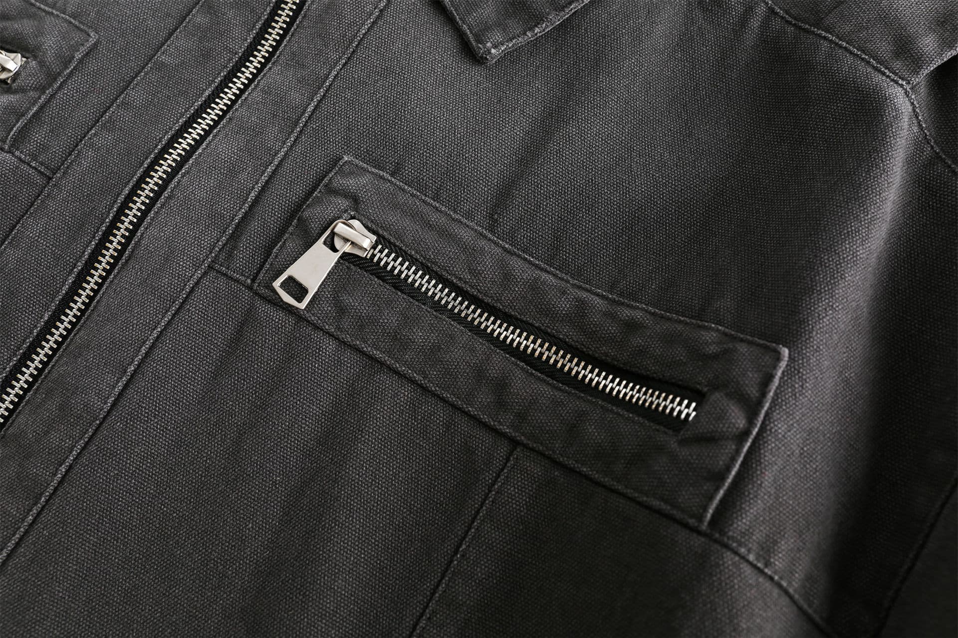 GorgeousBen   Unisex American trendy handsome design sense zipper decoration jacket men's spring loose casual versatile retro workwear outer — view 15