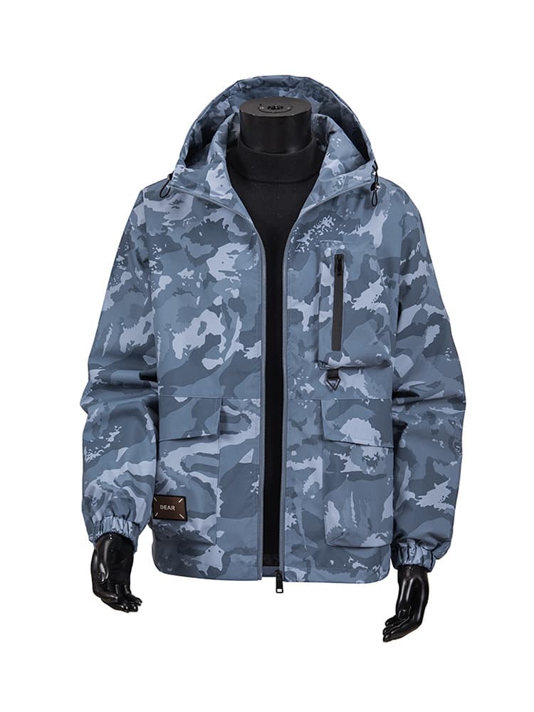 GorgeousBen Men's Camo Hooded Jacket, Water-Resistant Sportswear Coat for Autumn — view 5