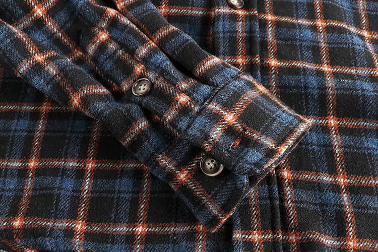 GorgeousBen Men's Spring Autumn Heavyweight Brushed Vintage Plaid Relaxed Fit Shirt Jacket — view 15