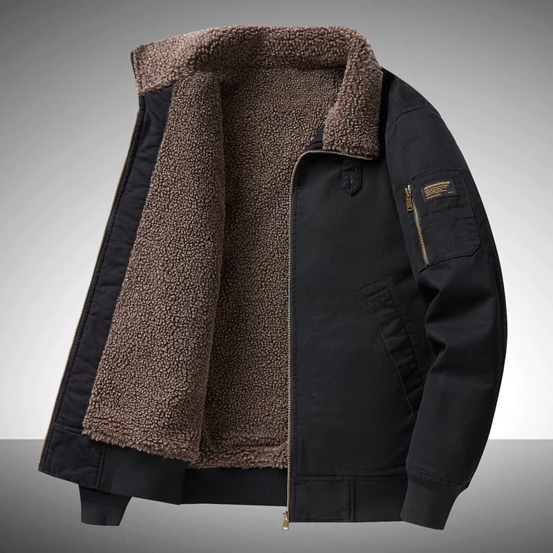 GorgeousBen Men's Thickened suede work jacket for men, American style, autumn and winter outdoor windbreaker, men's winter cotton coat. — view 3