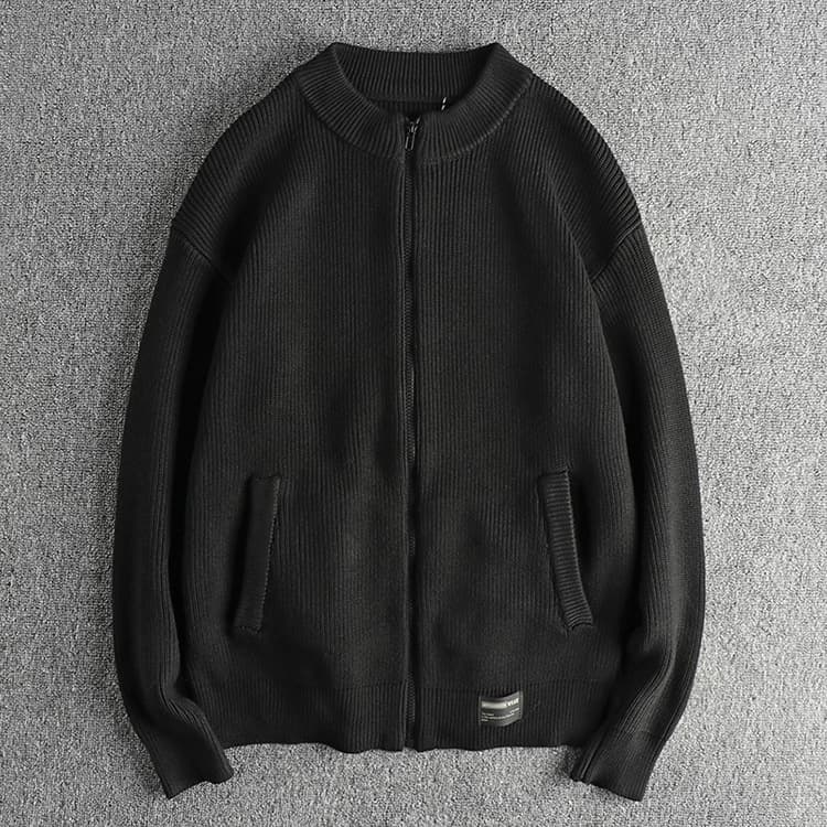 GorgeousBen American trend ins lazy style sweater men's sweater autumn and winter new simple solid color loose coat — view 3