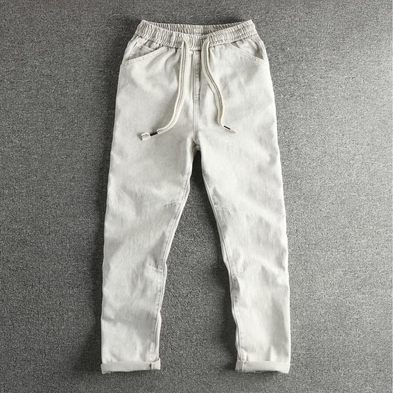 GorgeousBen Men's Long Staple Cotton Heavy Wash Vintage Jeans, Loose Straight Leg Tall Slim Trendy All-Match Long Pants — view 7