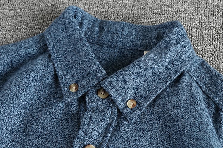 GorgeousBen Men's Preppy British Vintage Washed 100% Cotton Woven Long Sleeve Shirt — view 12