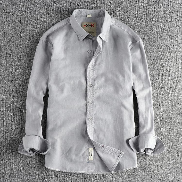 GorgeousBenWashed Oxford woven long-sleeved shirt for men comfortable classic all-match casual shirt. — view 3