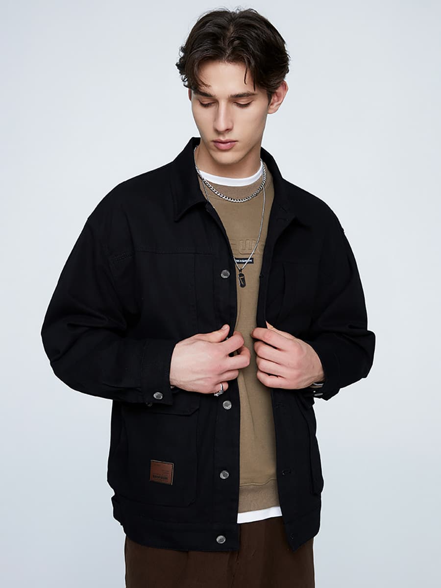 GorgeousBen Men's Retro Washed Cotton Workwear Jacket Casual Multi-pocket Coat — view 6