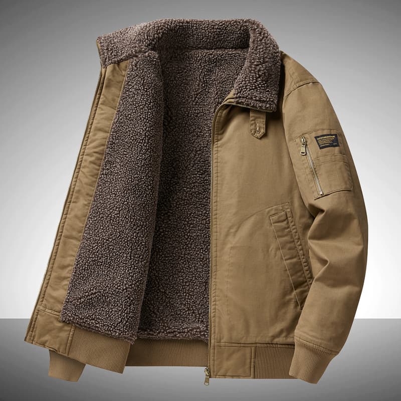 GorgeousBen Men's Thickened suede work jacket for men, American style, autumn and winter outdoor windbreaker, men's winter cotton coat. — view 4