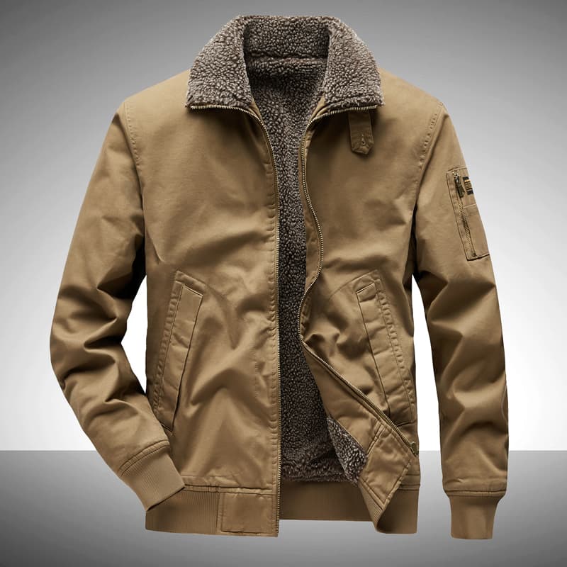 GorgeousBen Men's Thickened suede work jacket for men, American style, autumn and winter outdoor windbreaker, men's winter cotton coat. — view 9