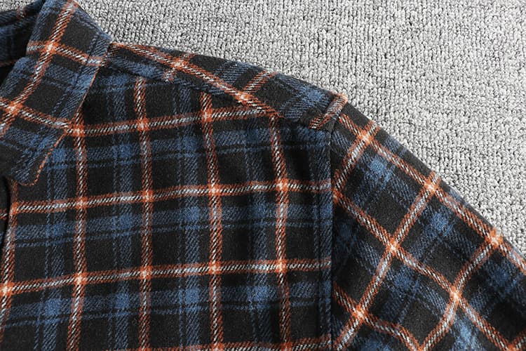GorgeousBen Men's Spring Autumn Heavyweight Brushed Vintage Plaid Relaxed Fit Shirt Jacket — view 13