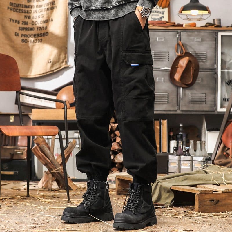 GorgeousBen American retro heavyweight workwear pants for men's autumn outdoor functional multi pocket paratrooper pants, loose casual ankle — view 7
