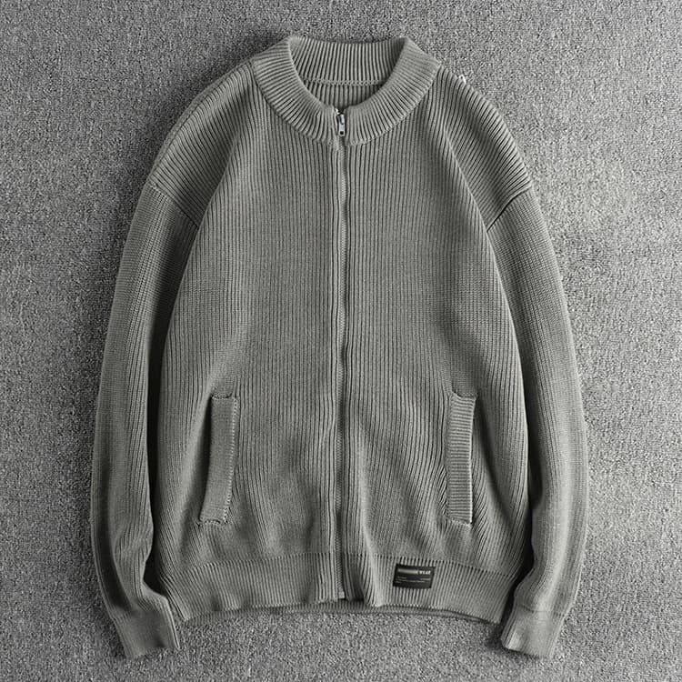 GorgeousBen American trend ins lazy style sweater men's sweater autumn and winter new simple solid color loose coat — view 2