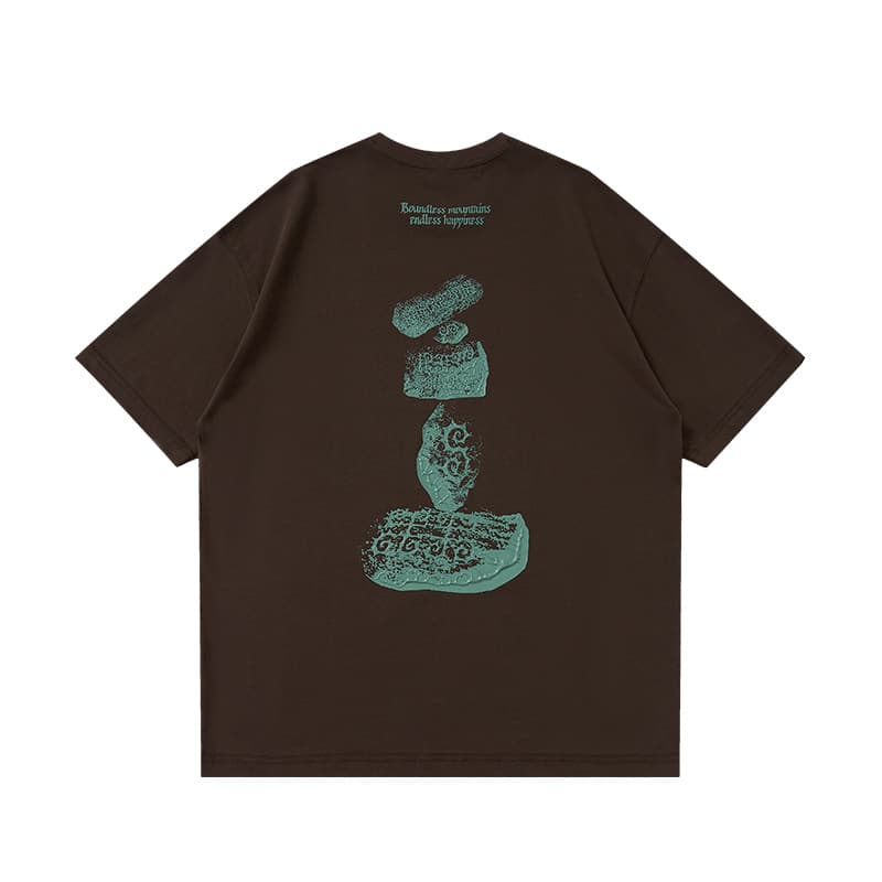 GorgeousBen Men's Oversized Mountain Print T-Shirt, 250g 100% Pure Cotton Crew Neck Tee — view 11