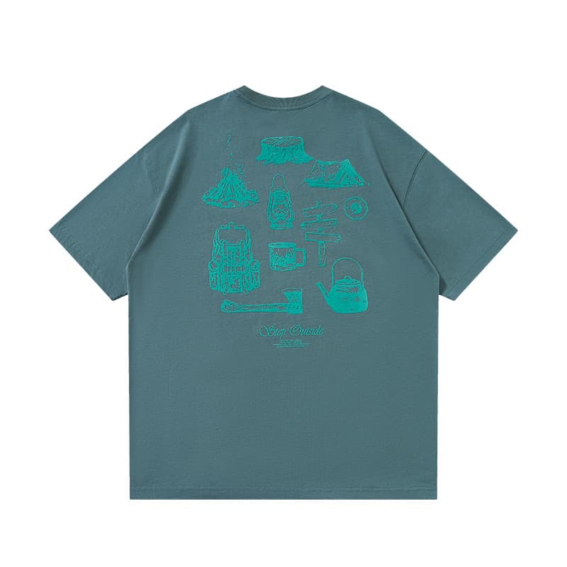 GorgeousBen Men's Oversized Mountain Print T-Shirt, 250g 100% Pure Cotton Crew Neck Tee — view 15