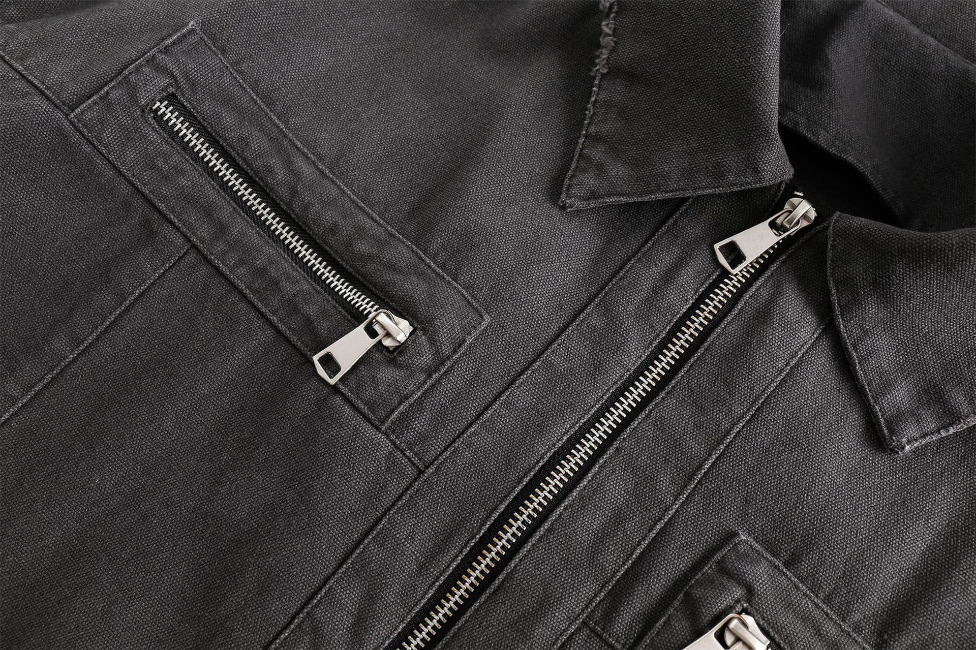 GorgeousBen   Unisex American trendy handsome design sense zipper decoration jacket men's spring loose casual versatile retro workwear outer — view 5