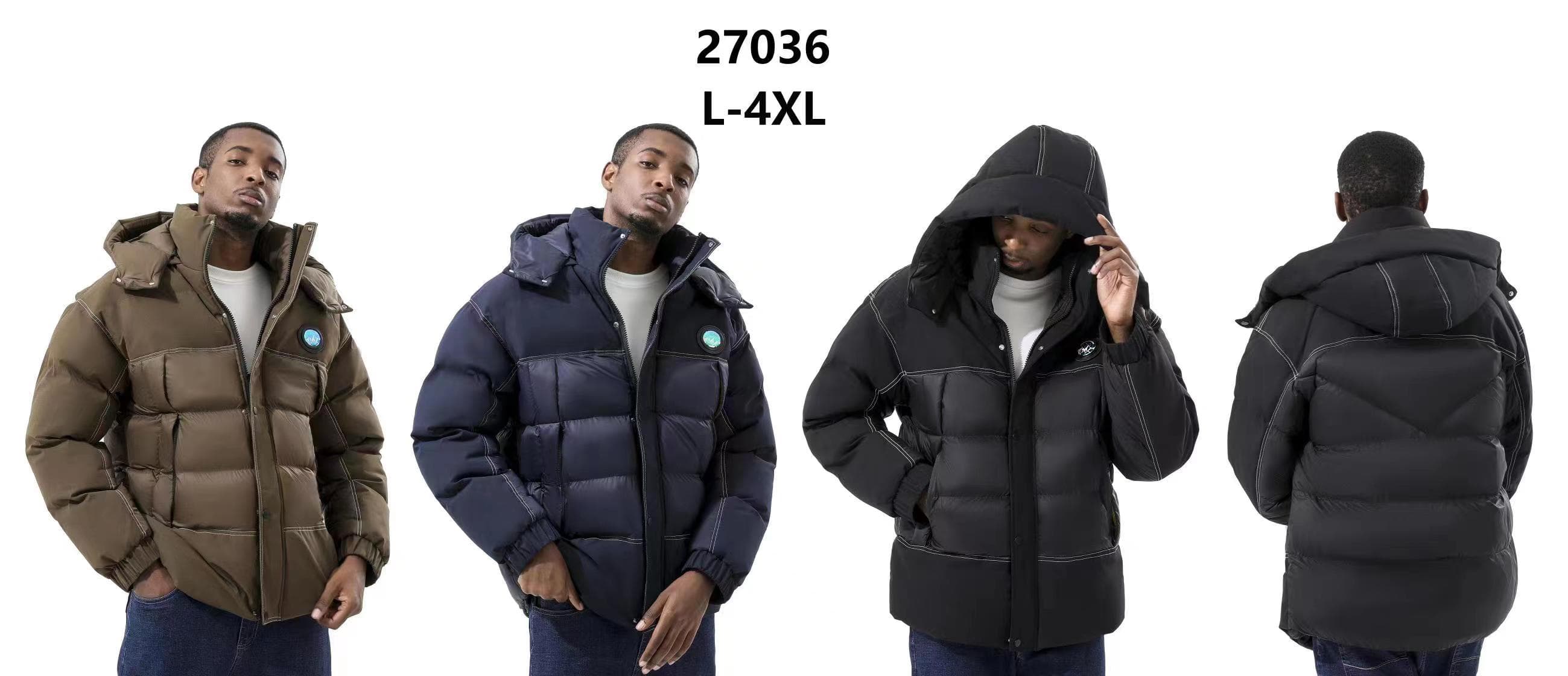 Stocks & ready to ship- Men High-quality Fashion Warm Thickened Solid Color Fluffy Duck Down Men's Down Jacket For Winter — view 5