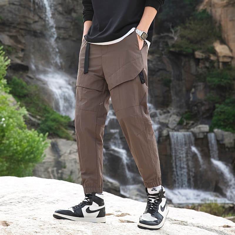 GorgeousBen Men Multi-bag Vertical Multifunctional Straight Canister Foot Pant Draw Rope Army Green Casual Trouser — view 7