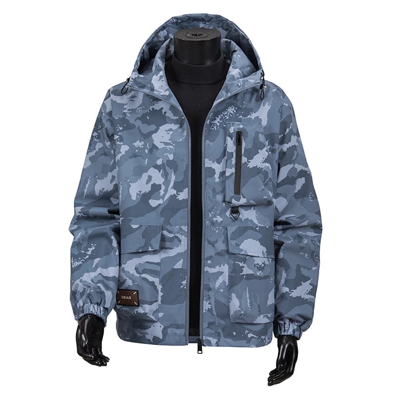 GorgeousBen Men's Camo Hooded Jacket, Water-Resistant Sportswear Coat for Autumn — view 8