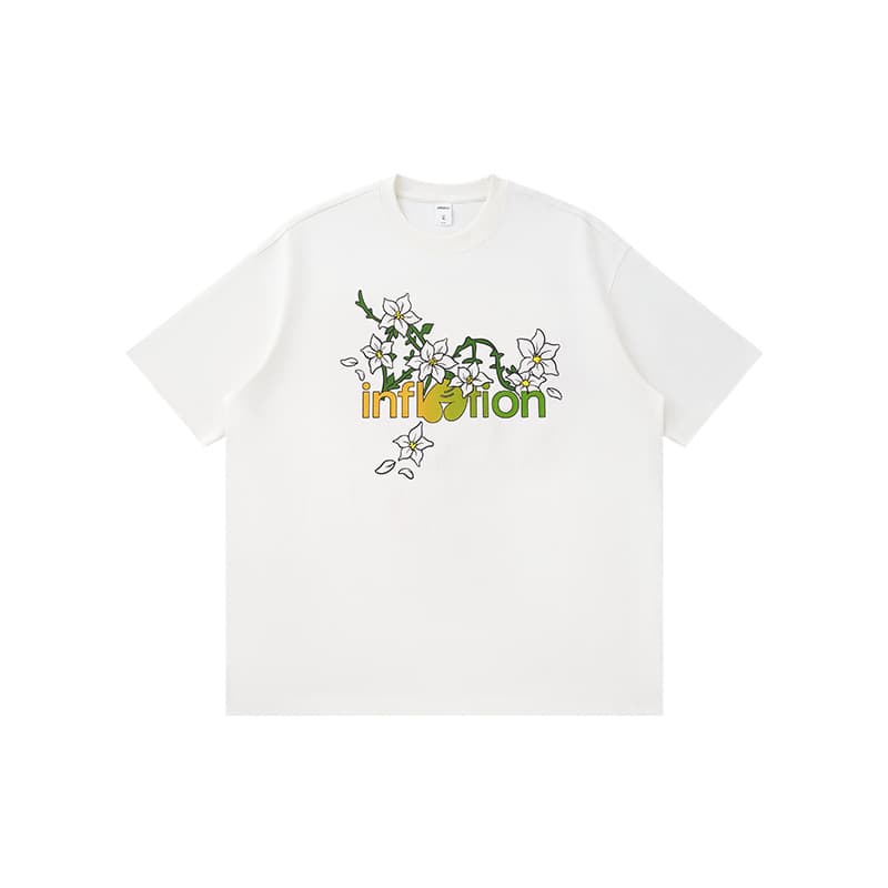 GorgeousBen Men American Streetwear Floral Print Short Sleeve T-Shirt Loose Crew Neck 2026 Spring Summer New Multiple Sizes Available — view 5
