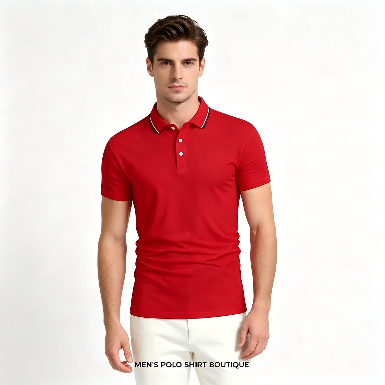 GorgeousBen Men's Slim Fit Ice Silk Polo Shirt, Breathable Summer Tee